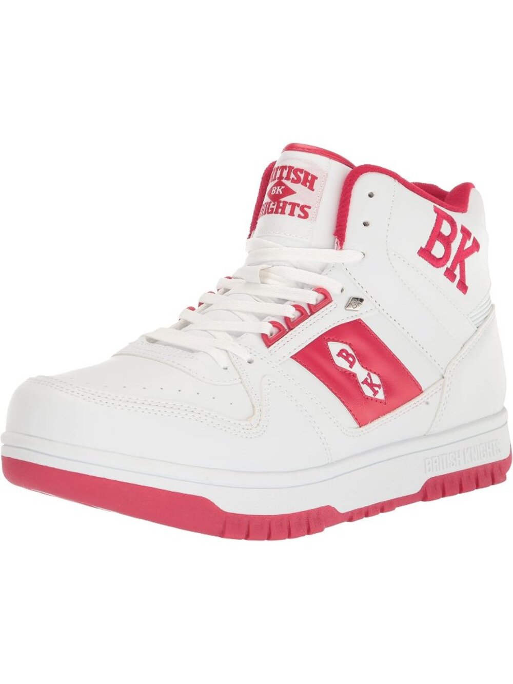 Women's White Red Tennis Shoes Casual Pull On High Top Athletic Running Sneakers